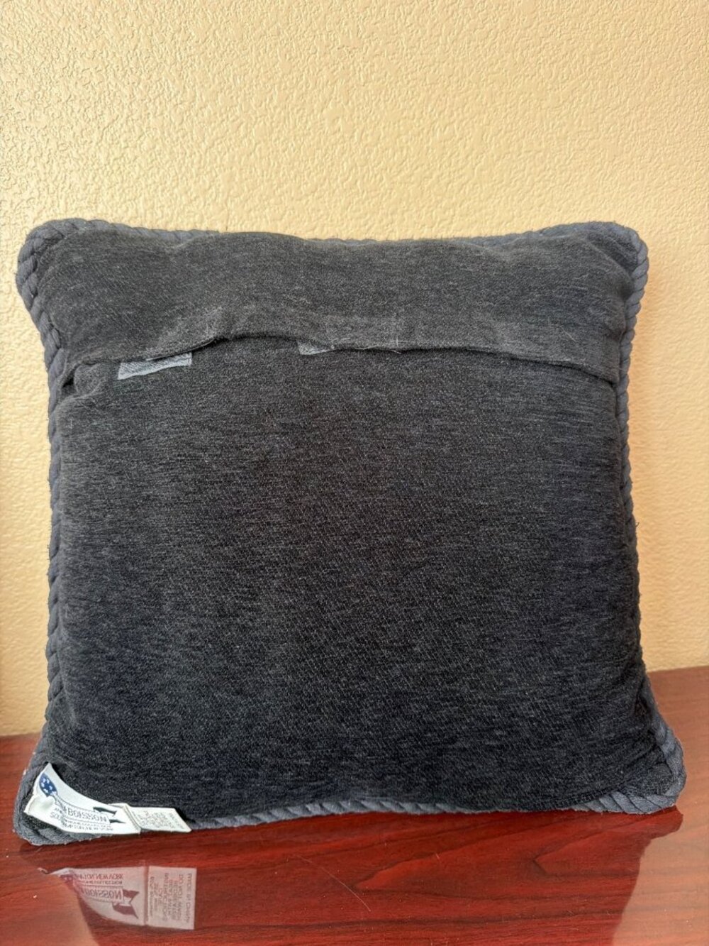 2001 Judi Boisson Hooked Accent Pillow Wool Blend Cowgirl Shirt 16" Folk Art - Picture 9 of 12